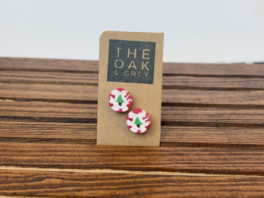 Christmas Tree Nougat Stud Earrings | The Oak & Grey
