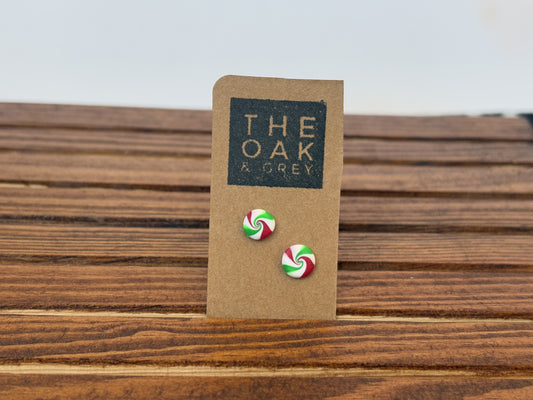Small Elf Peppermint Stud Earrings | The Oak & Grey