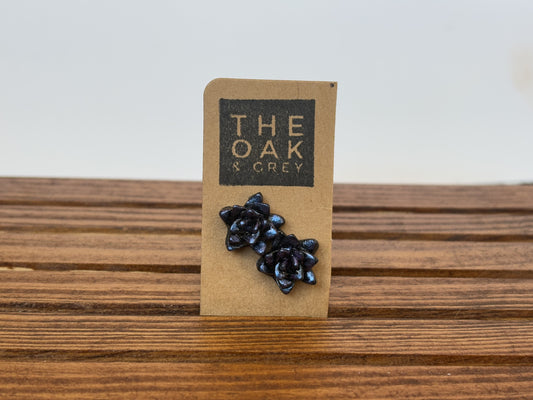 Marine Chameleon Succulent Stud Earrings | The Oak & Grey