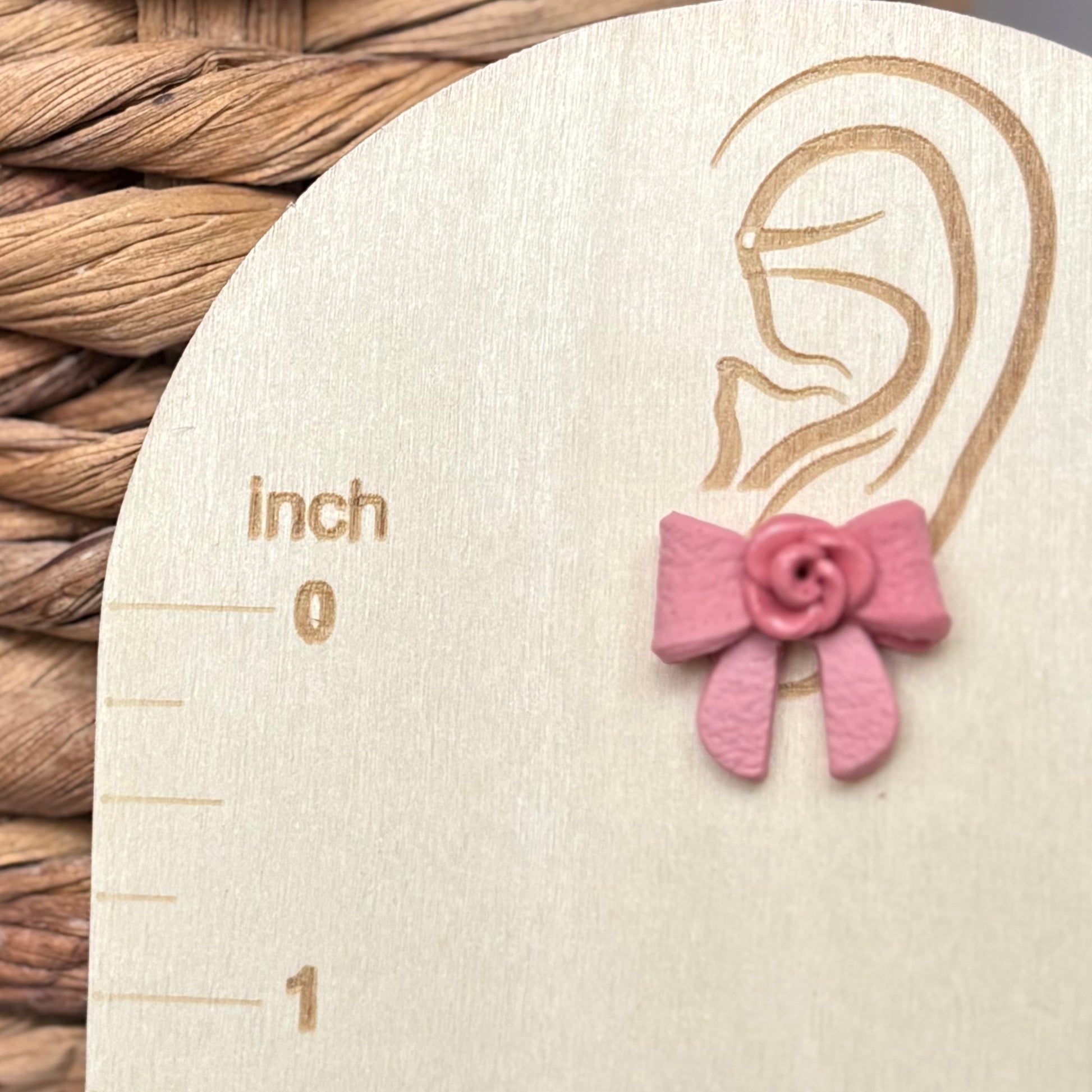 Blush Rose Bow Stud Earrings | The Oak & Grey