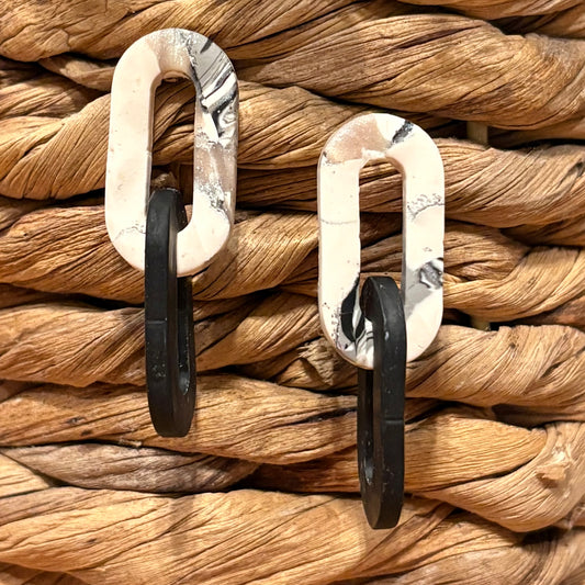 Onyx Double Link Dangle Earrings | The Oak & Grey