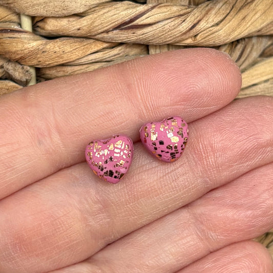 Glam Love Heart Stud Earrings | The Oak & Grey