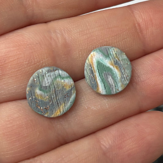 Woodgrain Dots Stud Earrings | The Oak & Grey
