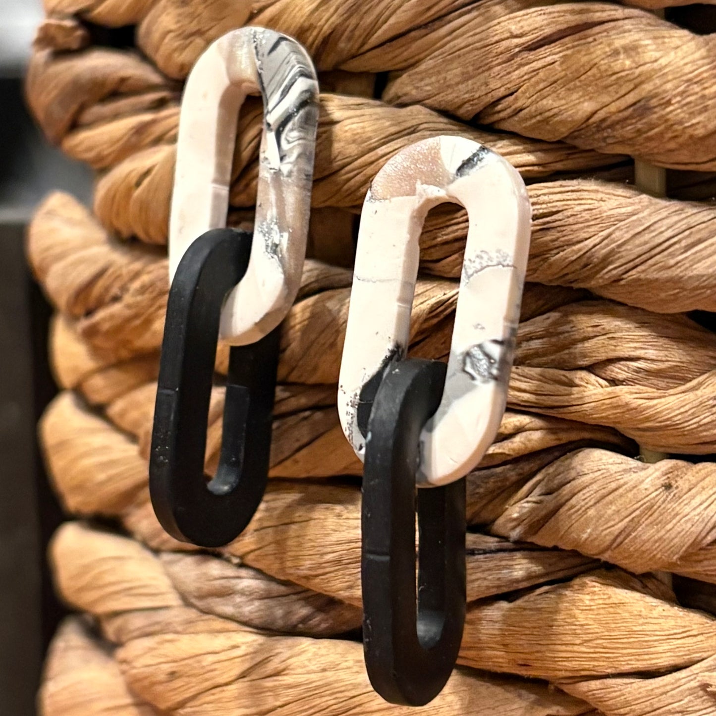 Onyx Double Link Dangle Earrings | The Oak & Grey