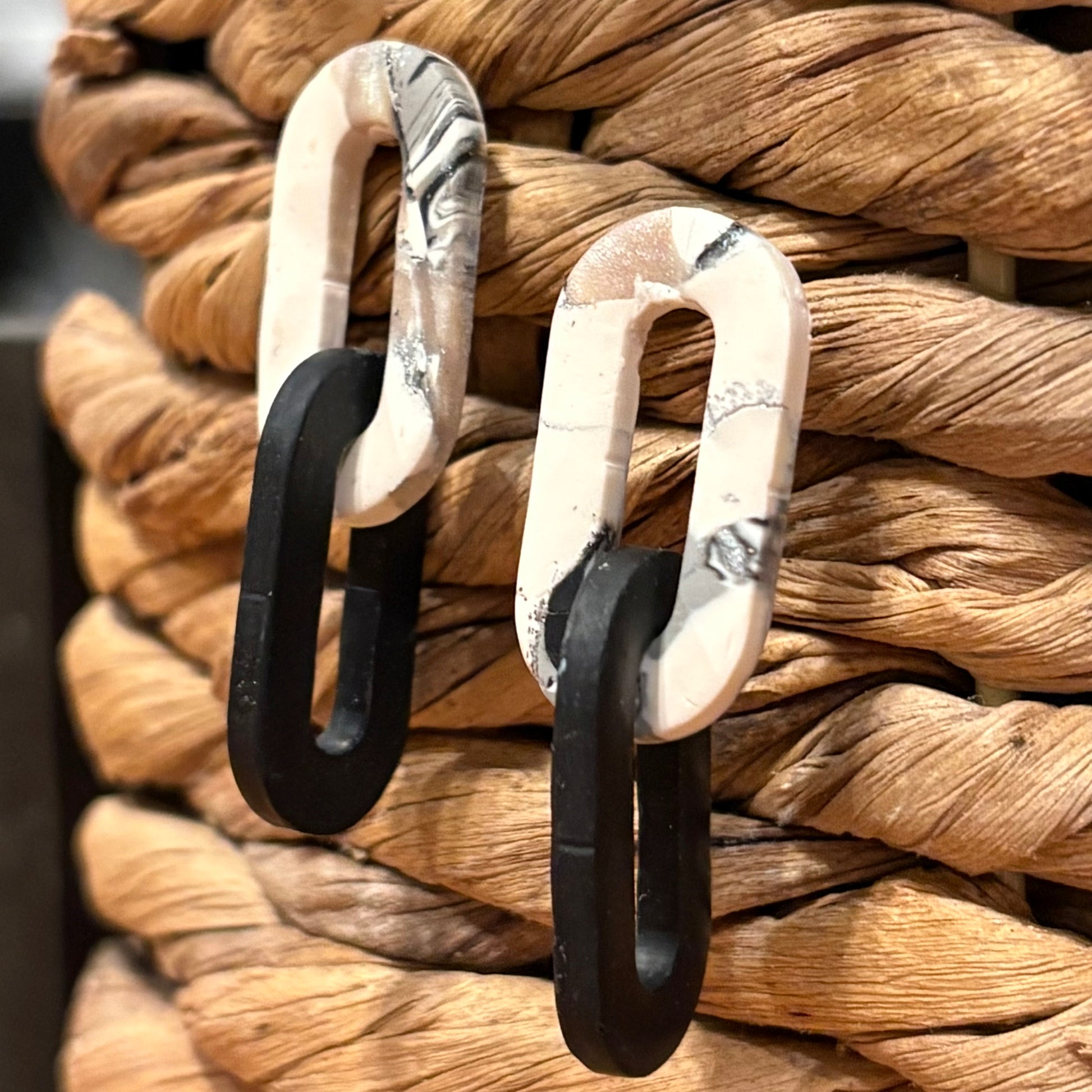 Onyx Double Link Dangle Earrings | The Oak & Grey