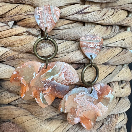 Noble Flower Agate Dangle Earrings |The Oak & Grey
