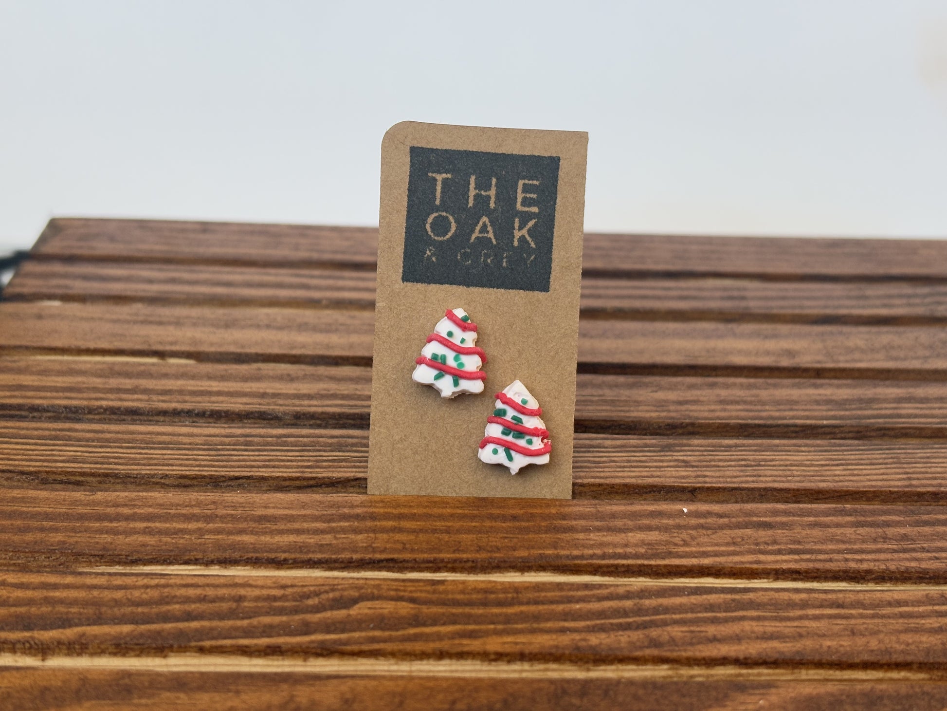 Christmas Tree Snack Cake Stud Earrings | The Oak & Grey