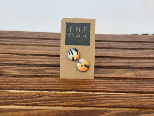 Tiger Stripes Round Stud Earrings | The Oak & Grey