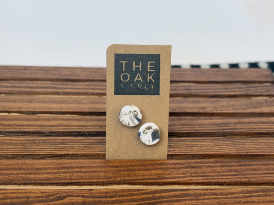 Gold Granite Round Stud Earrings | The Oak & Grey