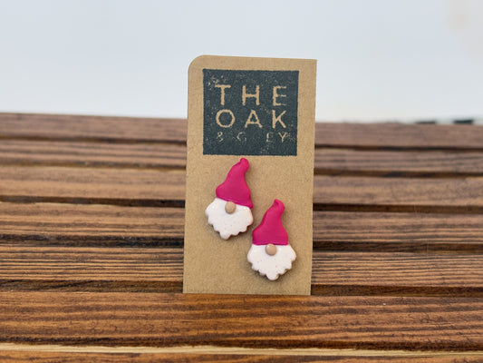 Pink Cheeky Gnome Stud Earrings | The Oak & Grey