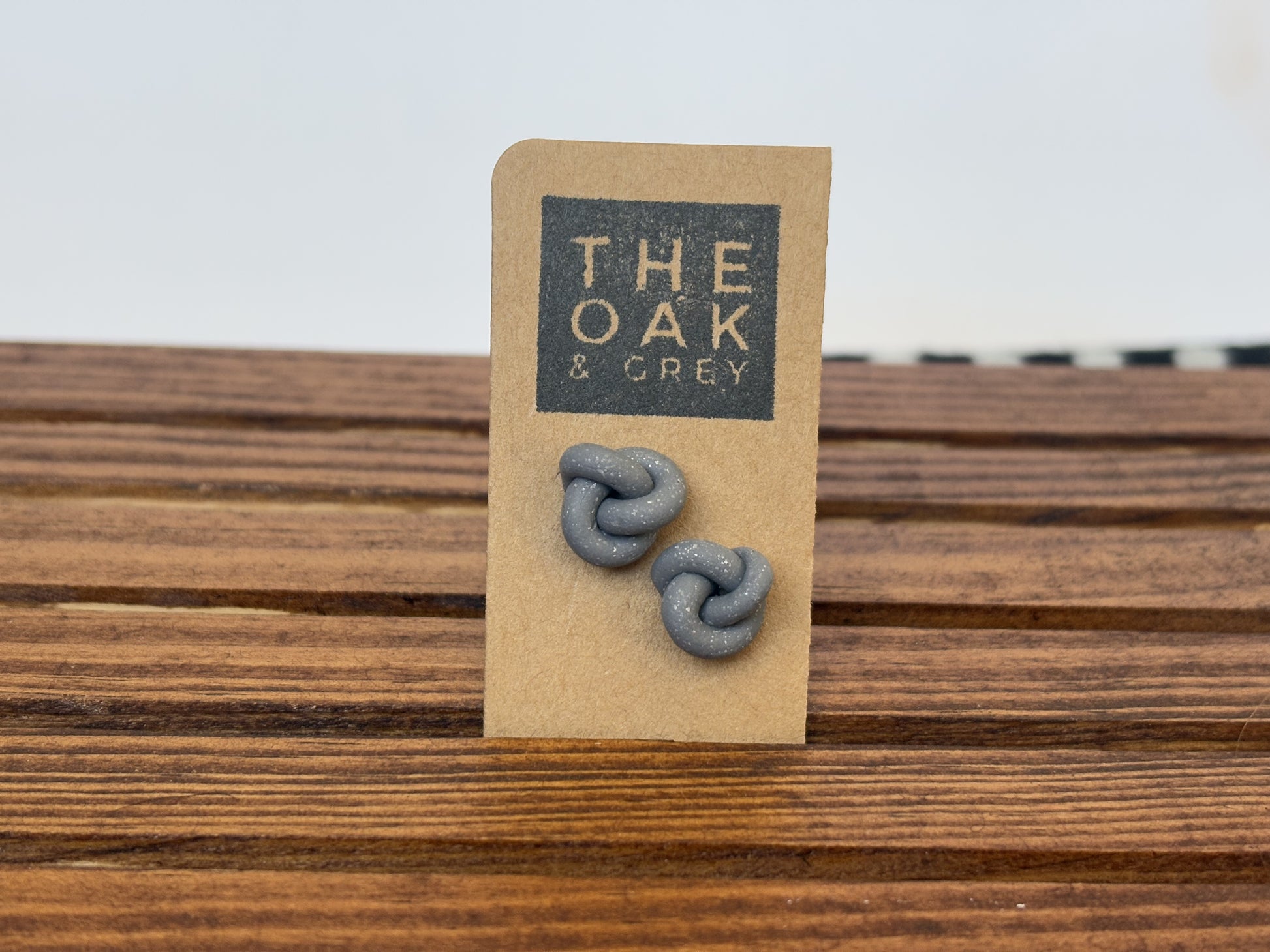 Steel Shimmer Knot Stud Earrings | The Oak & Grey
