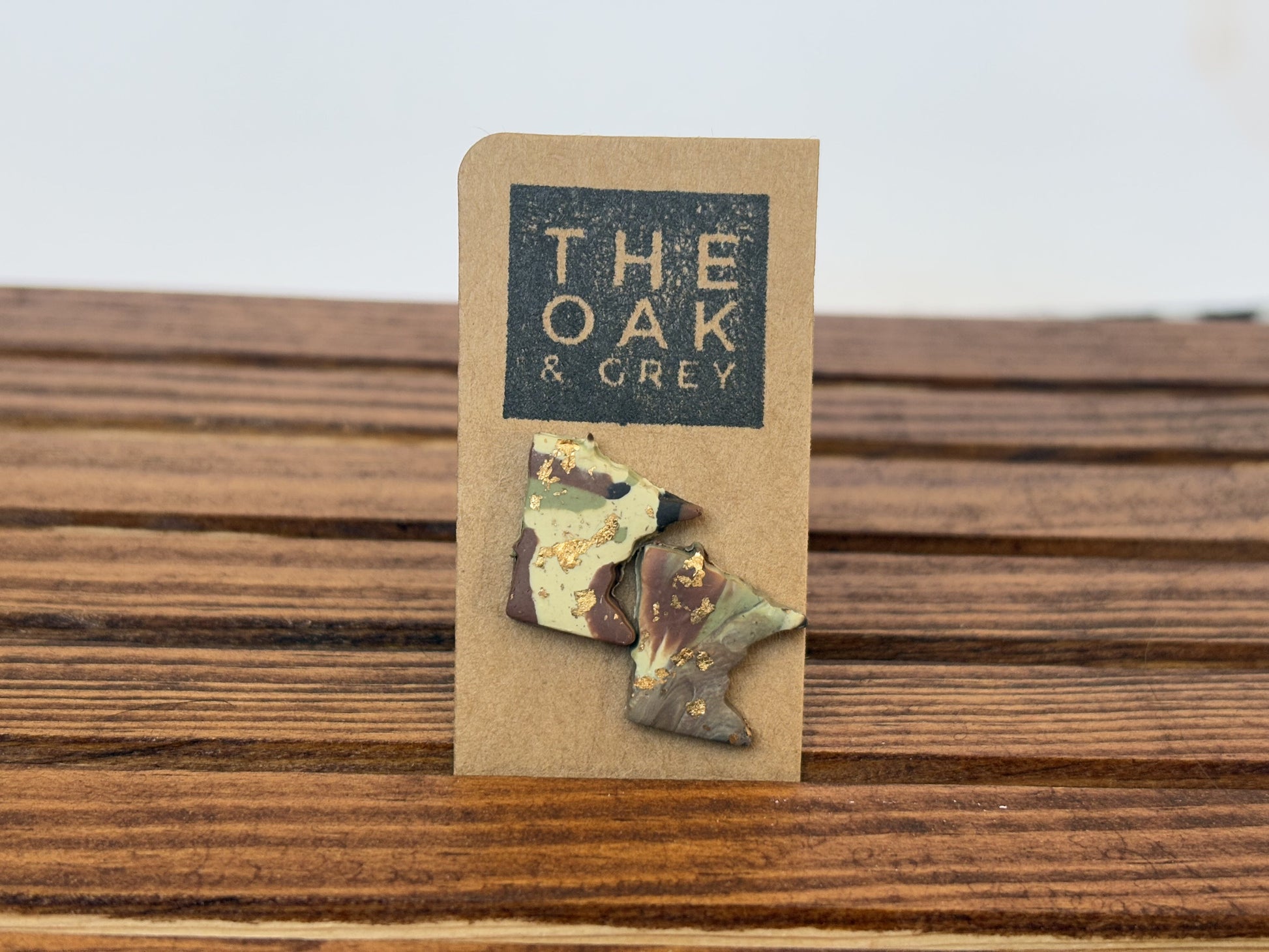 Camo Gold Minnesota Stud Earrings | The Oak & Grey