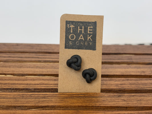 Black Knot Stud Earrings | The Oak & Grey