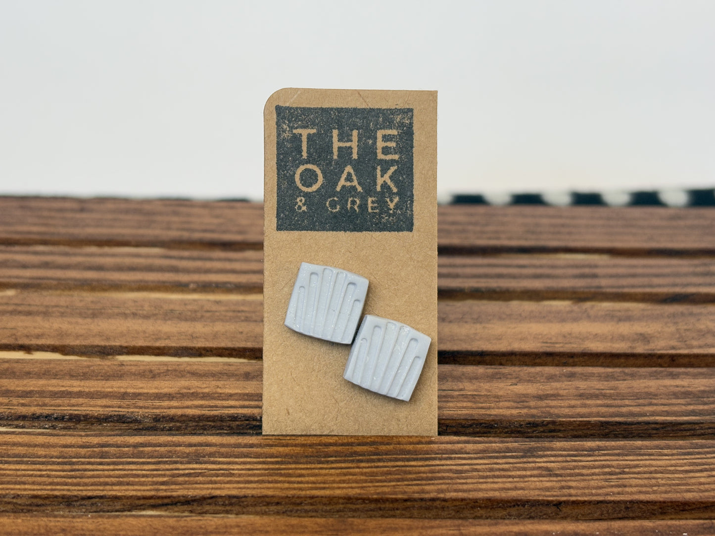 Cement Shell Square Stud Earrings | The Oak & Grey
