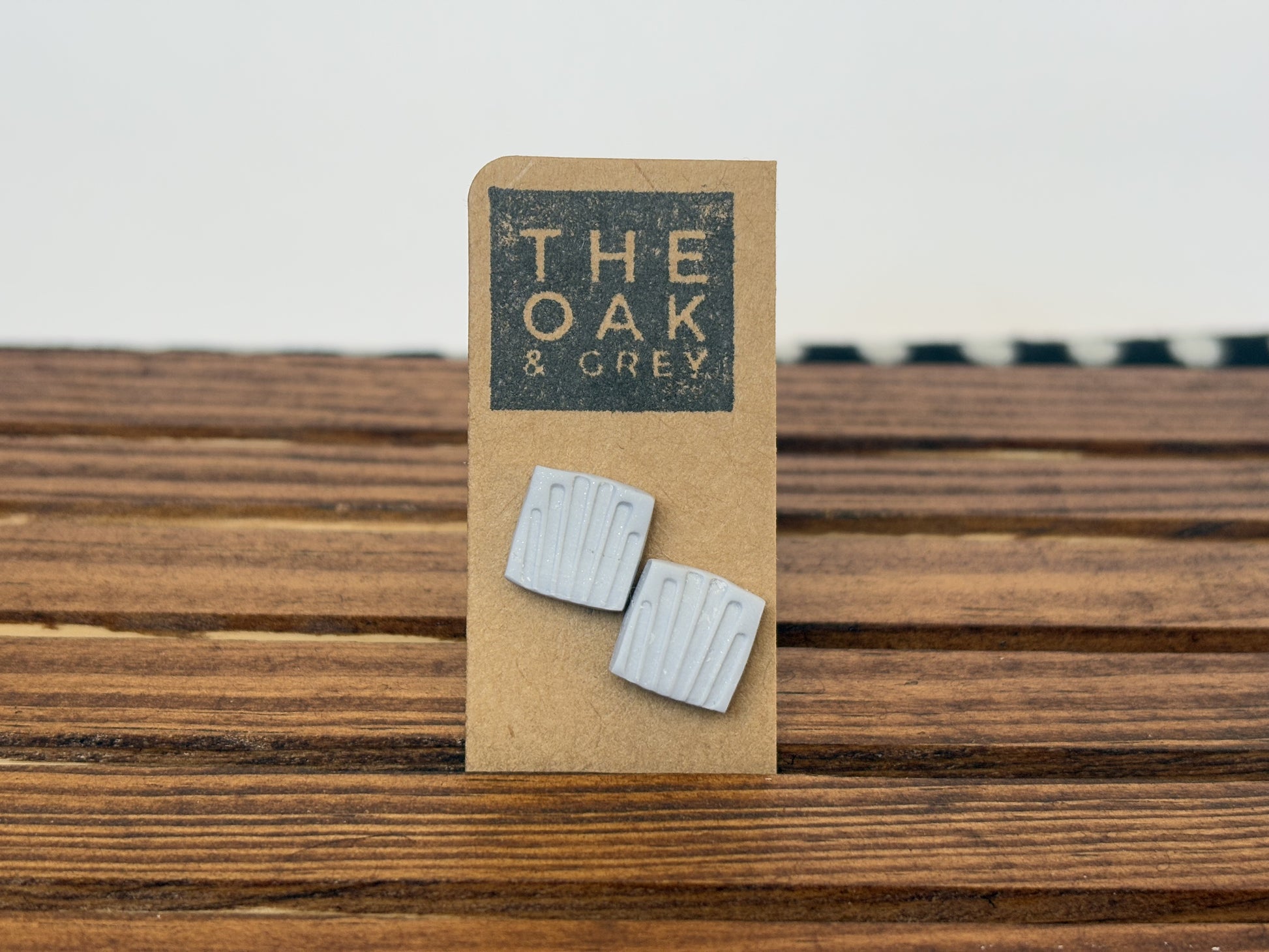 Cement Shell Square Stud Earrings | The Oak & Grey