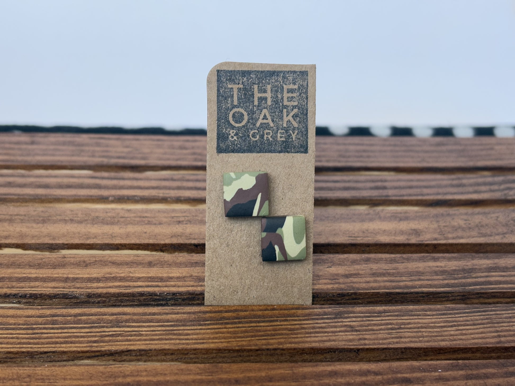 Camo Square Stud Earrings | The Oak & Grey