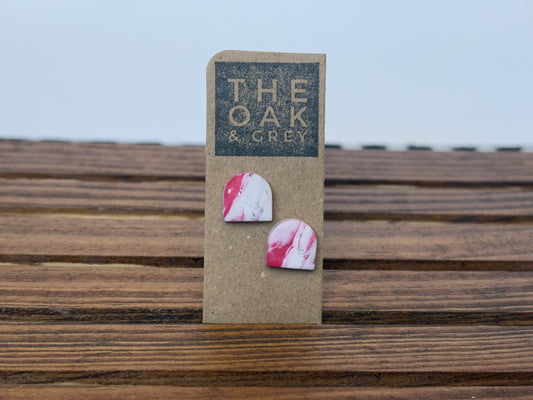 Pink Marble Arch Stud Earrings | The Oak & Grey