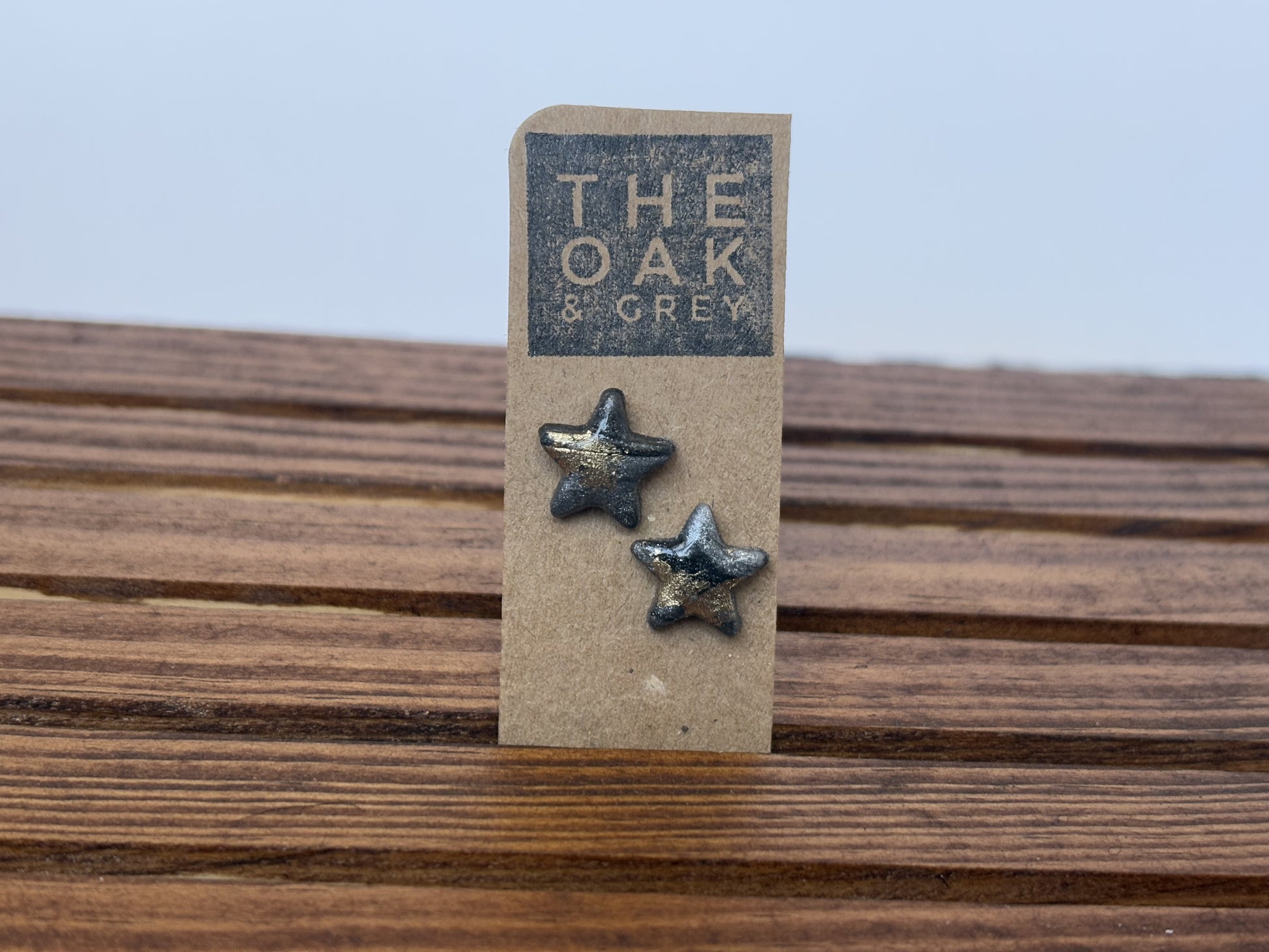 Gold Sparkstone Star Stud Earrings | The Oak & Grey