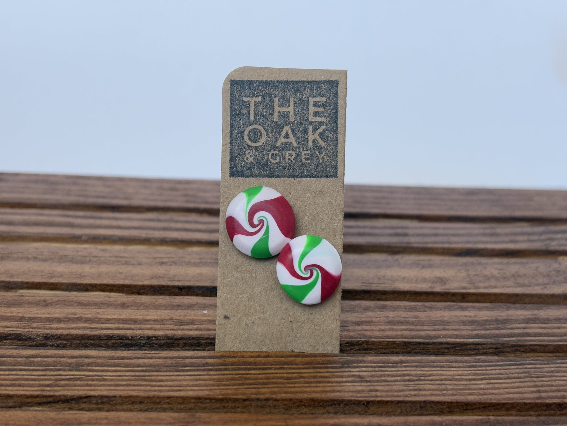 Large Elf Peppermint Stud Earrings | The Oak & Grey