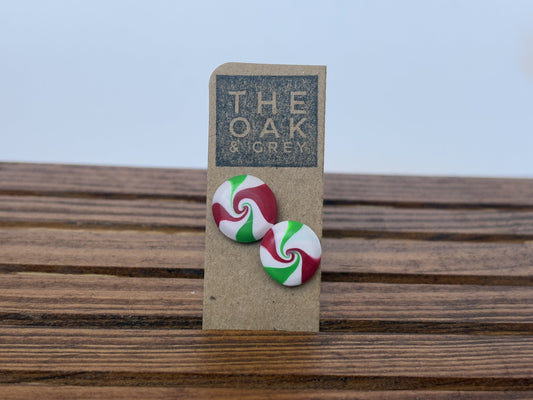 Large Elf Peppermint Stud Earrings | The Oak & Grey