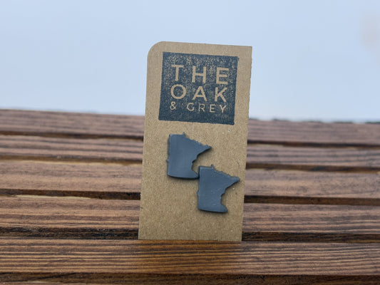 Grey Minnesota Stud Earrings | The Oak & Grey