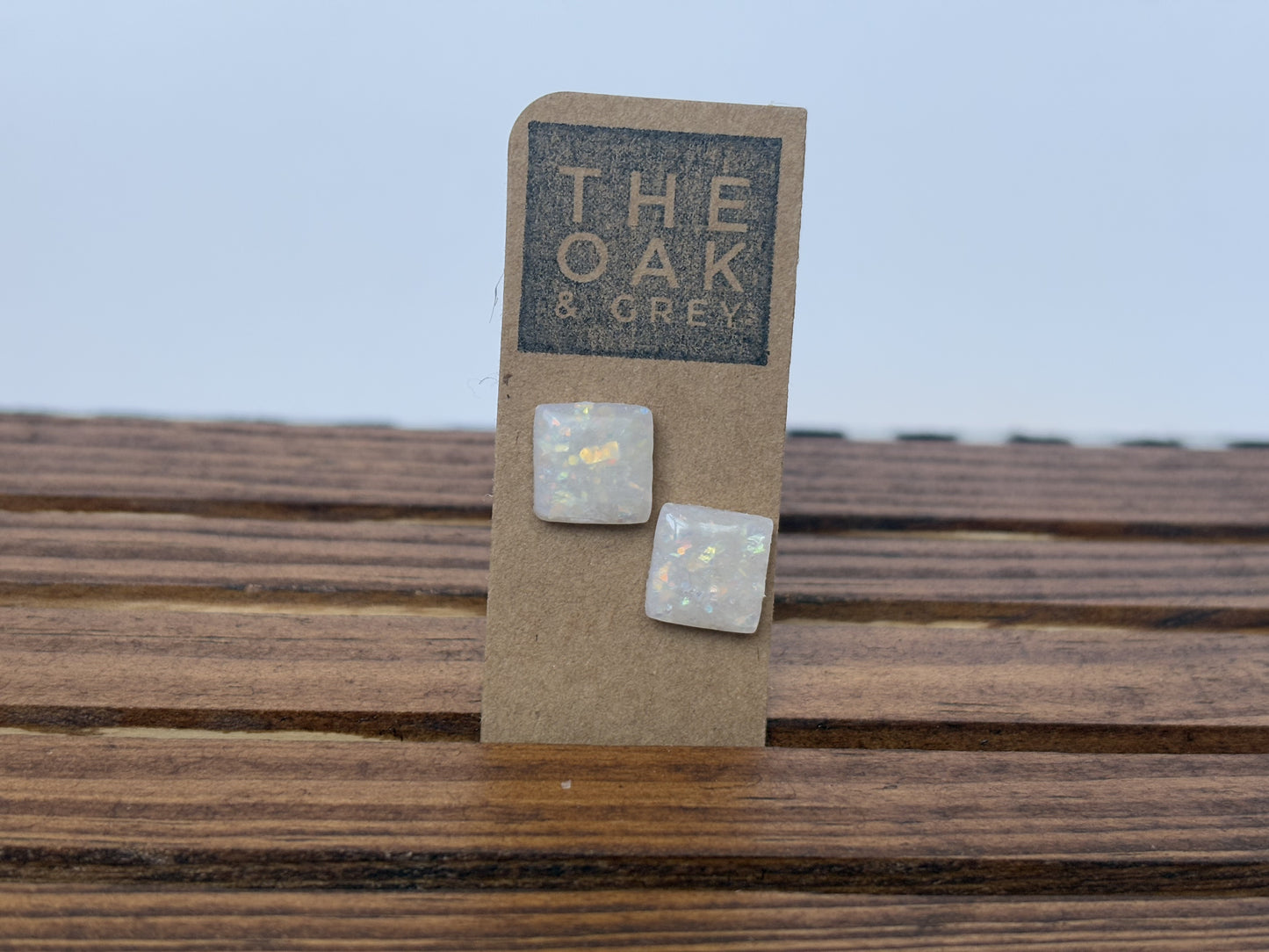 Opal Square Stud Earrings | The Oak & Grey