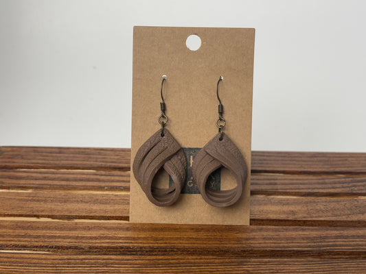 Taupe Teardrop Twist Dangle Earrings | The Oak & Grey